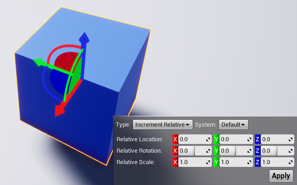 desktop compass increment relative