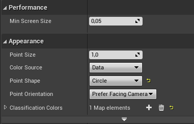 point cloud settings